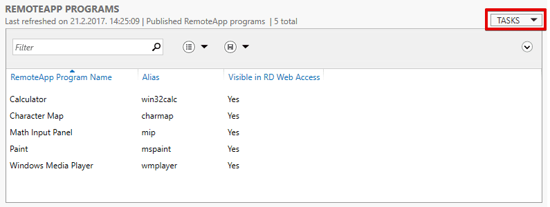 Publishing applications in RDS 2016 - Edit properties for added applications