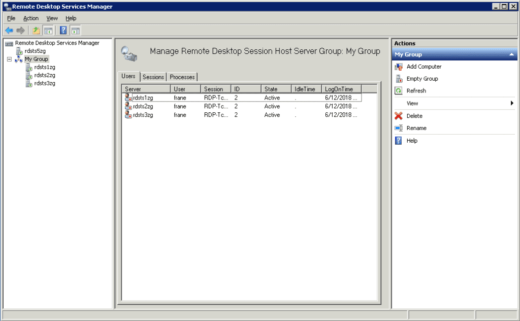 menedżer obsługi terminala w systemie Windows 7