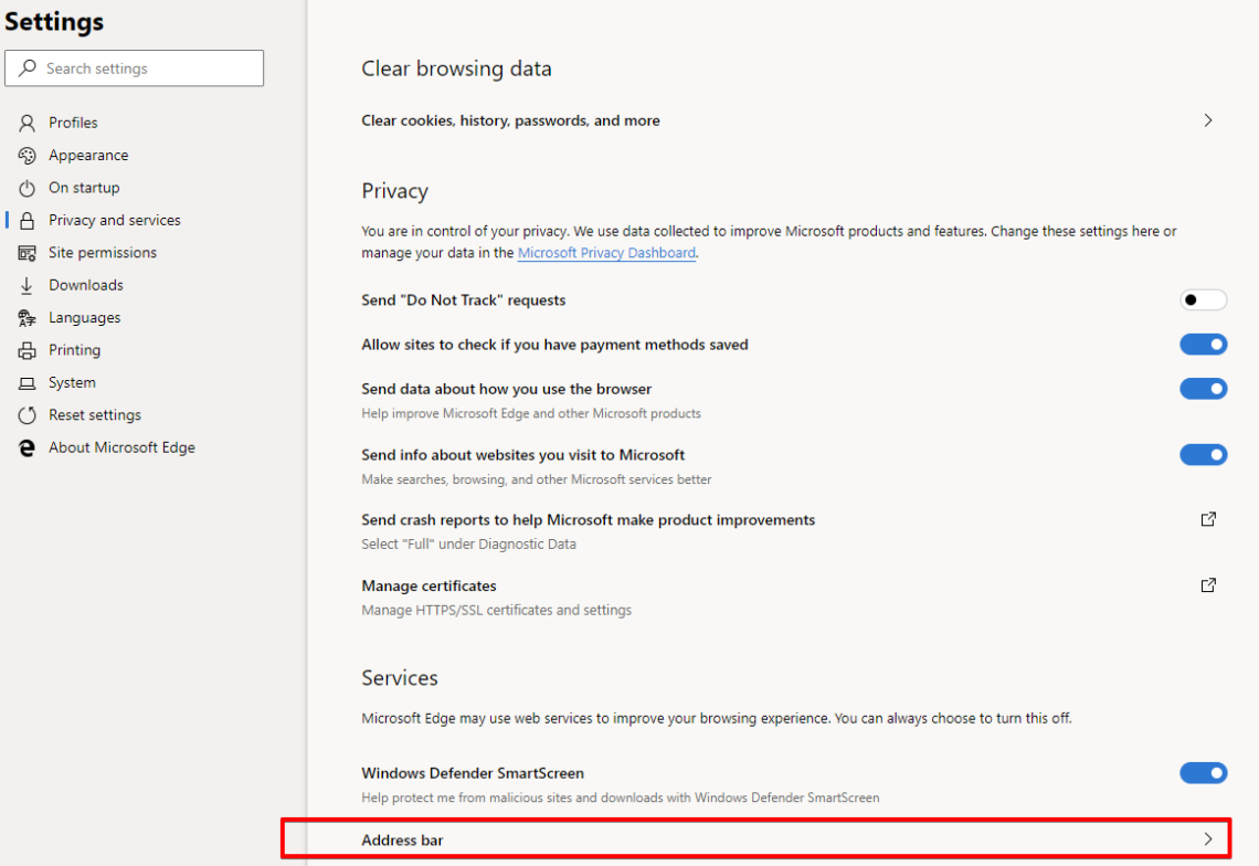 Microsoft Edge add google search engine LemonBits