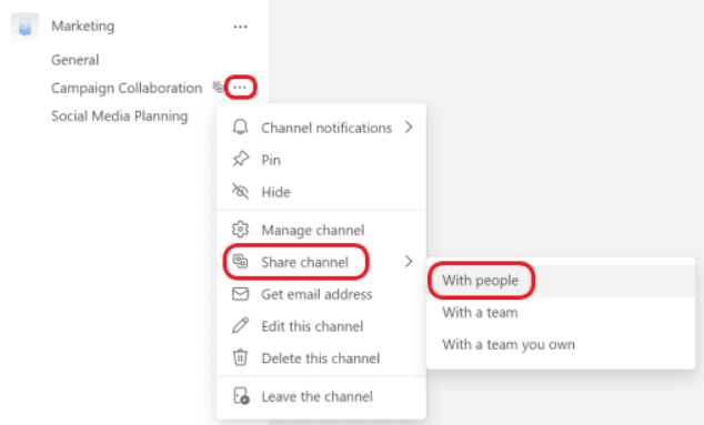 Enable guest users to access a shared channel